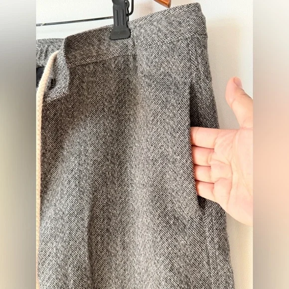 Baldwin WOOL Blend Herringbone Grey Black Straight Pants Women Size 38 Preppy - Picture 7 of 9